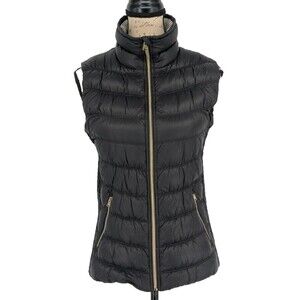 CALVIN KLEIN PERFORMANCE Puffer Vest SMALL Black Down Filled Black Front Zip